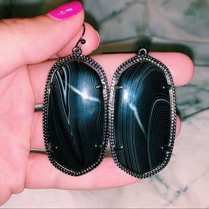 Kendra Scott “Danielle” earrings in Black Agate